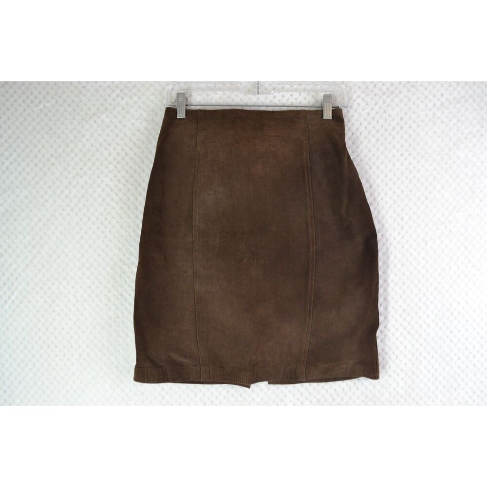 Copper Key Women's 11 Brown Suede Leather Short Skirt VTG 90's